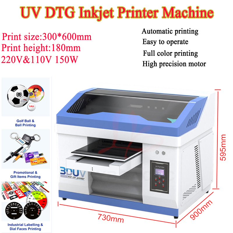 Uv Flatbed Printer - LY 3060 220V 110V Vollautomatischer Flachbett-Foto-UV-DTG-Tintenstrahldrucker