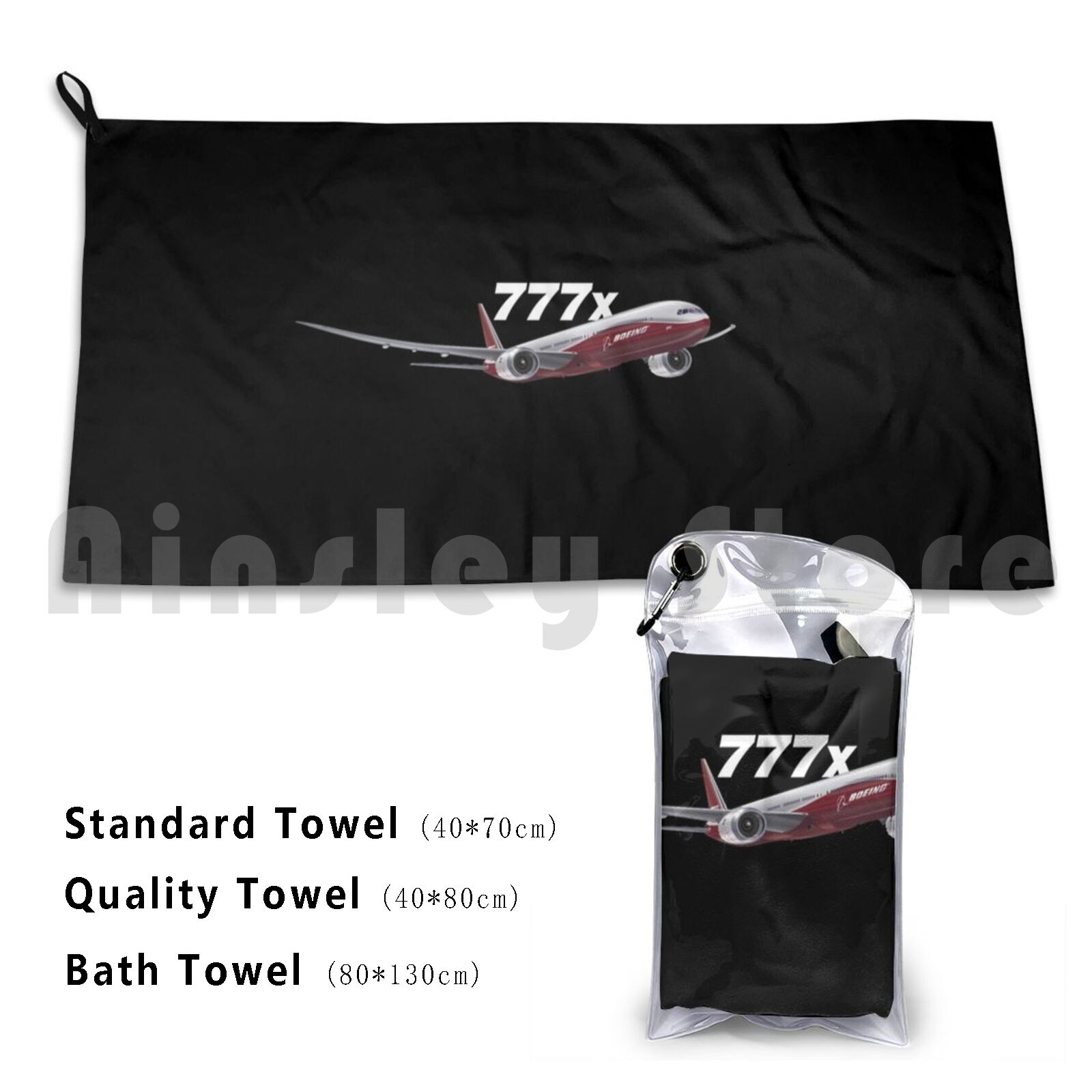 Commercial Printing Images - Boeing 777x Bild Badetuch Strandkissen Boeing