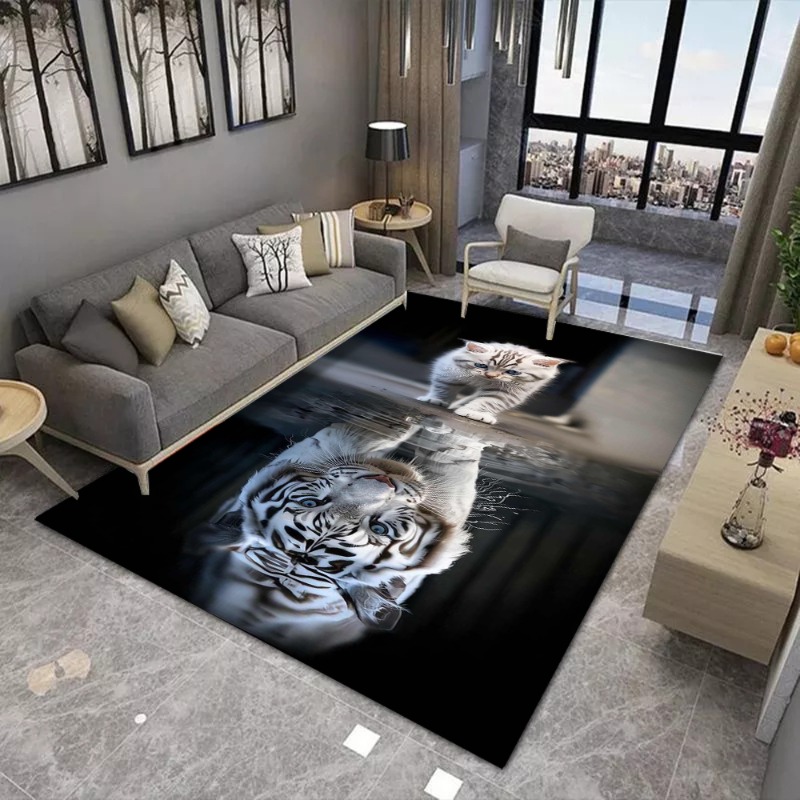 Commercial Printing And Design - Tierdruck-Teppichmatte, rutschfeste Gummiunterlage, Katze, Tiger, Koi-Fisch,
