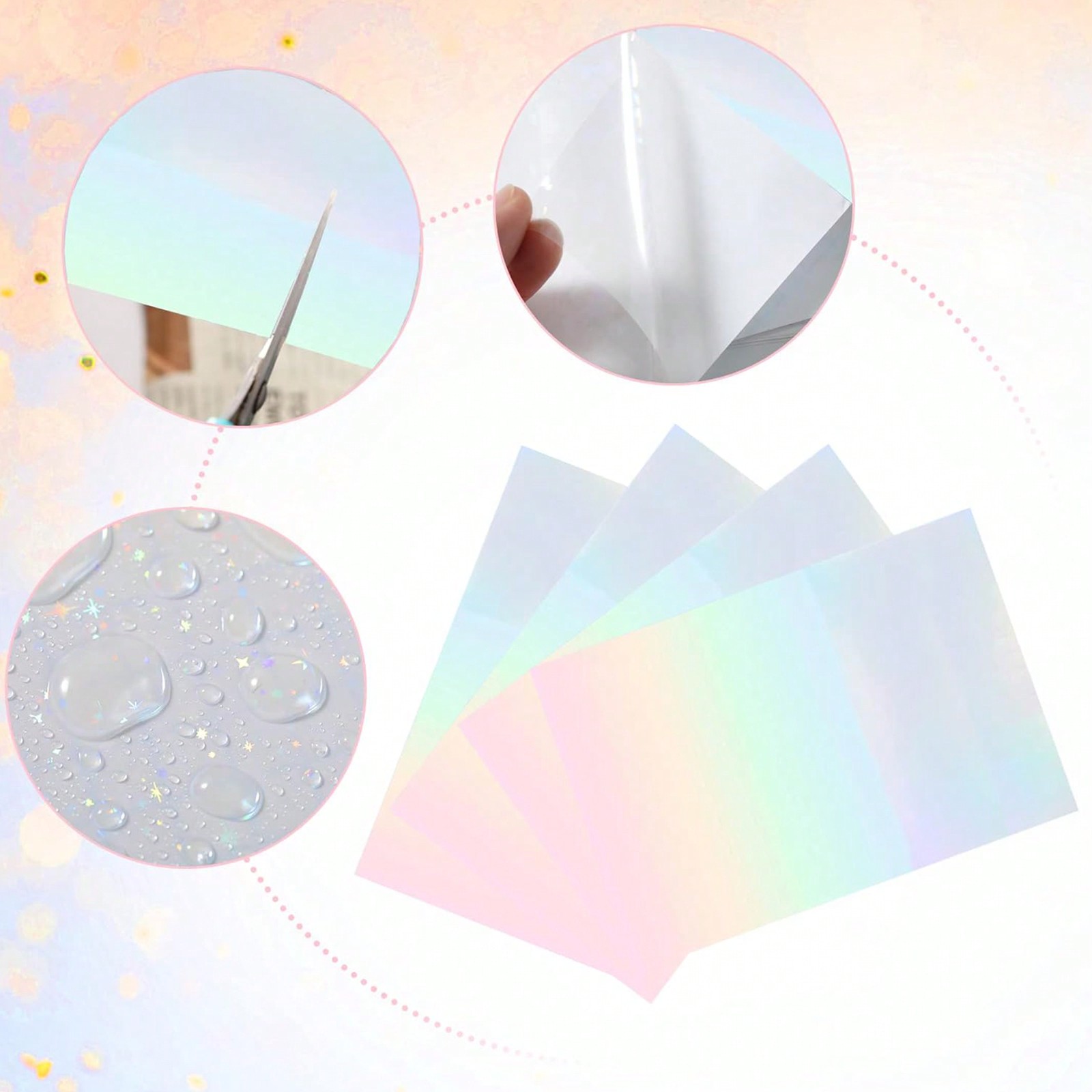 50 Blatt holografische Regenbo – Laminator Cold Roll Bewertung und Preis